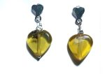ARETES CORAZON AMBAR